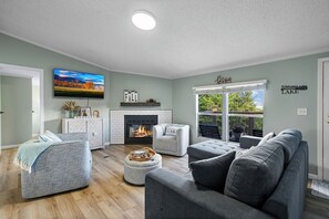 Smart TV, lareira, videogames