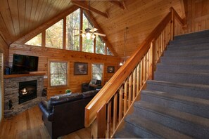 TV connectée, cheminée, chaîne hi-fi