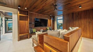 Smart TV, fireplace, video games, offices