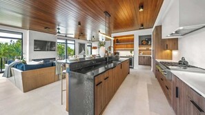 Fridge, microwave, oven, stovetop - #1 Rooftop Gulf Views-Theatre Room-Unmatched Slide (Sarasota)