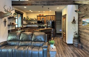 TV connectée, cheminée, livres