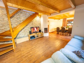 TV, fireplace, stereo - Three Bedroom Holiday Home Emaj with Sauna (Krska Vas)