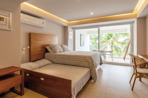 Deluxe Apartment, Pool View | 1 bedroom, laptop workspace, blackout drapes, iron/ironing board