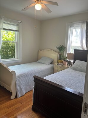 2 bedrooms, desk, iron/ironing board, travel cot