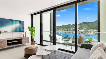 Una televisión, un reproductor estéreo