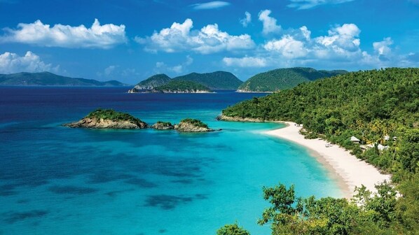 Chaises longues, serviettes de plage