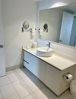 Shower, hair dryer