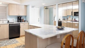 Coffee/tea maker, fridge, microwave, stovetop