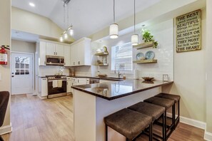 Fridge, microwave, oven, stovetop - 3BR BEACH HOUSE~ 5 minute stroll to Beach & Private Outdoor entertainment Area (Long Branch)