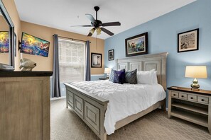 3 bedrooms, iron/ironing board, travel crib, internet