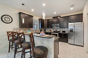 Fridge, microwave, oven, stovetop - Orlando Villa 6467: Pool, Game Room & Resort Access (Orlando)