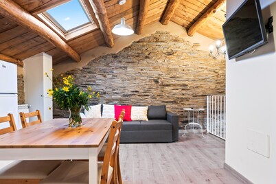 'Ático Casa Venancio' con vistas a la montaña y jardín privado