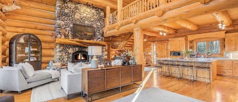 Smart TV, fireplace, video games, offices
