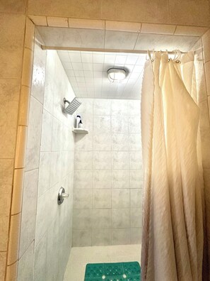 Regadera, secadora de cabello, bidet, toallas 