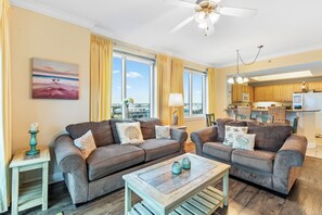 Signature Condo, 2 Bedrooms, Balcony, Beach View | Living room - Crystal Tower 409 (Gulf Shores)