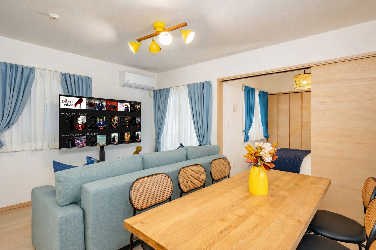 2 bedrooms, premium bedding, blackout curtains, iron/ironing board