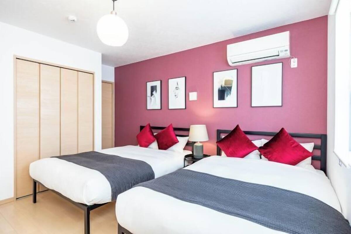 2 bedrooms, premium bedding, blackout drapes, iron/ironing board