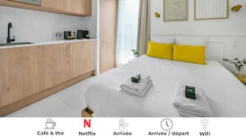 Kamar Double Mewah, 1 Tempat Tidur Double, dapur | Seprai katun Mesir, seprai premium, dan tempat tidur Select Comfort