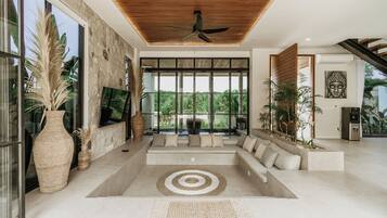 Luxury Villa, Ocean View | Living area | Flat-screen TV
