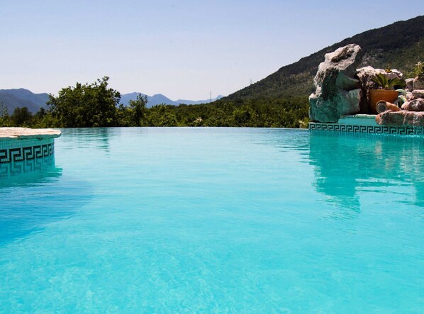 House (Seven Bedroom Holiday Home) | Outdoor pool | Seasonal outdoor pool, pool umbrellas, pool loungers - Authentic Dalmatian Hillside Escape With Pool, Sauna & BBQ (Sestanovac)