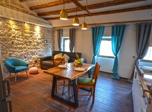 Apartment (One Bedroom Apartment) | Living room | 32-inch flat-screen TV with satellite channels - Elegant Rovinj Old Town Apartment (Rovinj)