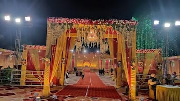 Outdoor banquet area