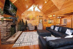 Smart TV, fireplace, video games, foosball