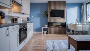 Microwave, oven, stovetop, electric kettle