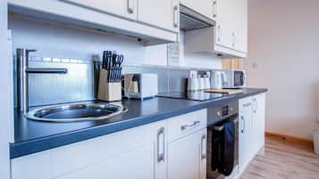 Apartment (1 Bedroom) | Private kitchen | Microwave, oven, stovetop, electric kettle