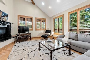 TV, fireplace, offices