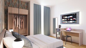 Habitación triple Deluxe | Caja fuerte, escritorio, espacio para trabajar con un portátil