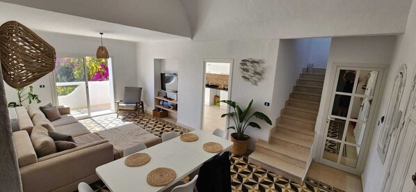 TV, DVD player, books