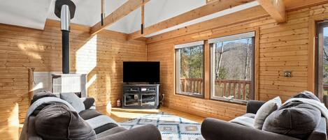 Smart-TV, peis og bøker