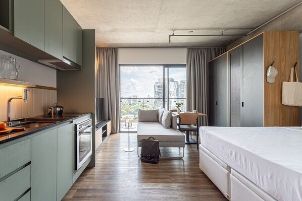 Monolocale Premier | 1 camera, ferro/asse da stiro, Wi-Fi gratuito, lenzuola