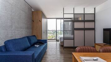 Premium Studio | Living area | 50-inch Smart TV with digital channels