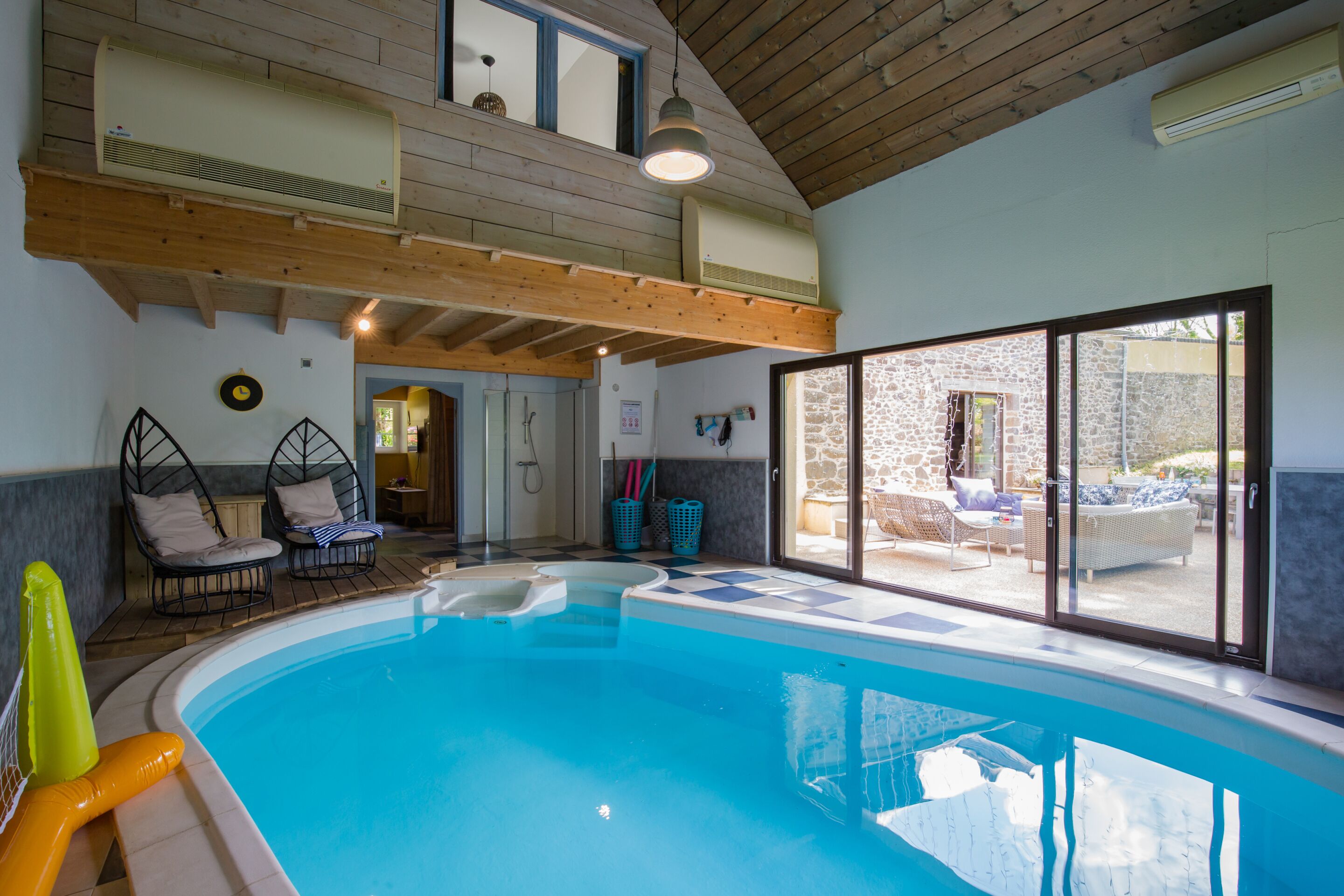 Indoor pool, a heated pool
