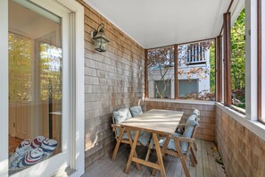 Outdoor dining - Spacious Ptown Escape | Patio, 2-Car Parking, AC (Provincetown)