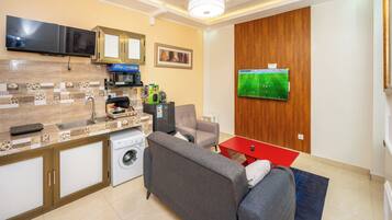 华丽公寓, 阳台, 城市景观 | 笔记本电脑工作区、免费 WiFi