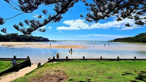 在海灘附近
