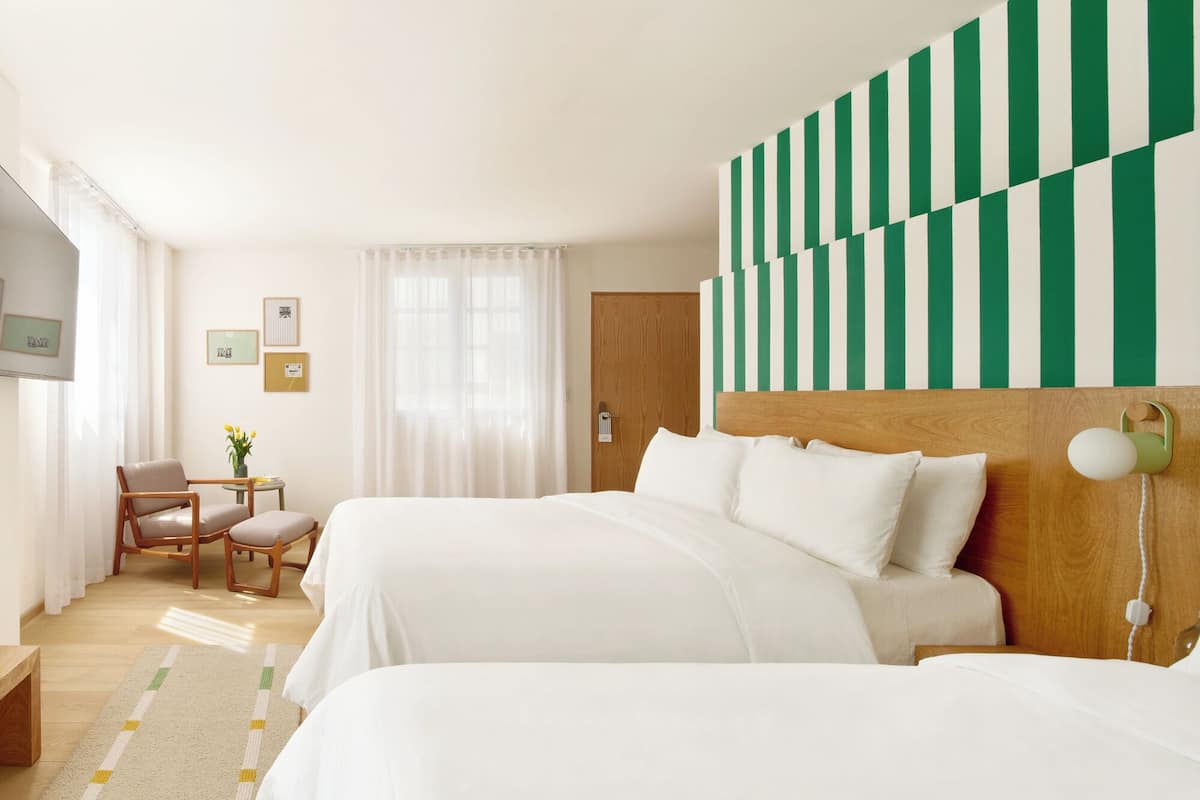 Premium bedding, desk, free WiFi, bed sheets