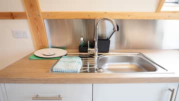 Fridge, microwave, stovetop, electric kettle