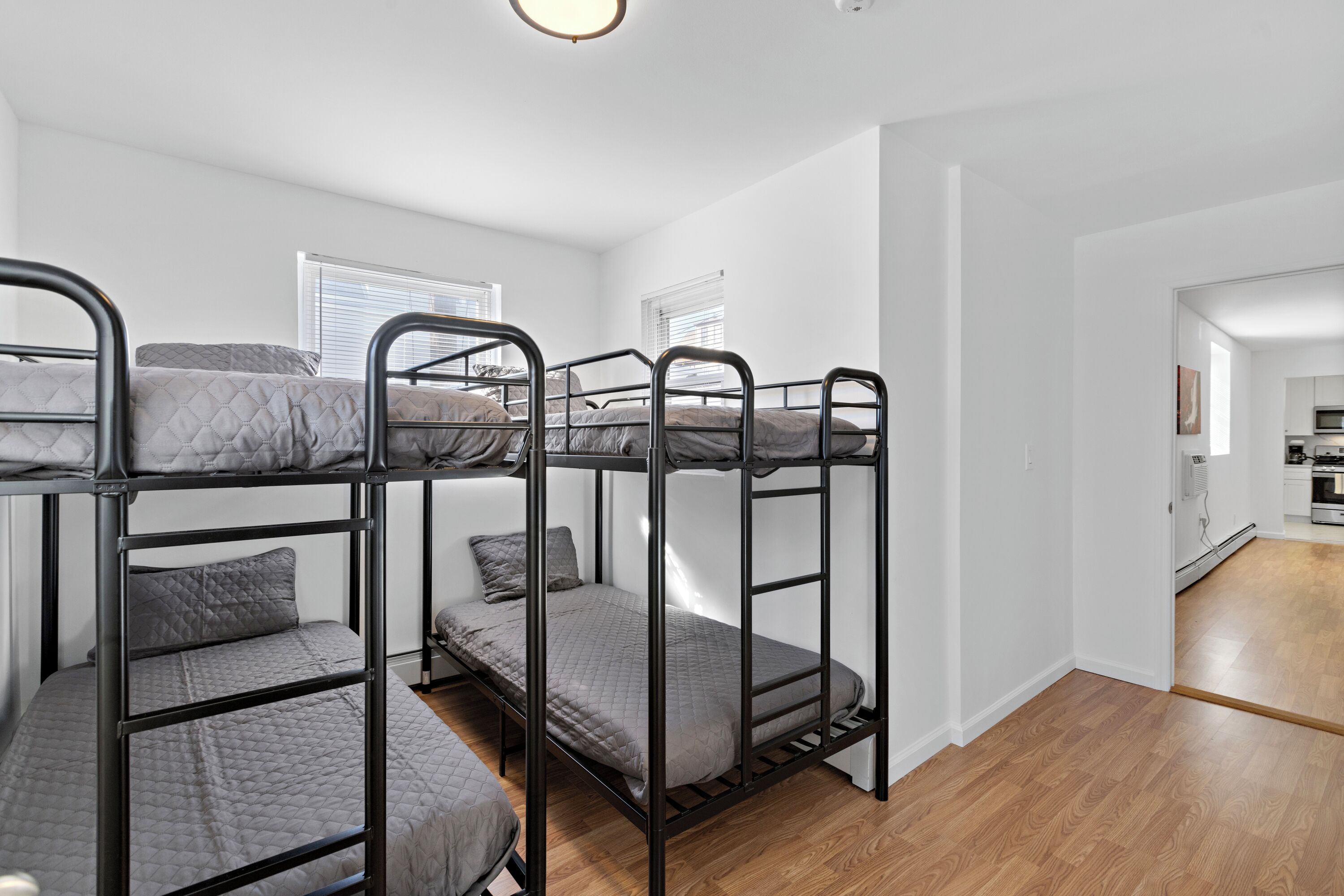 2 bedrooms, desk, iron/ironing board, travel cot