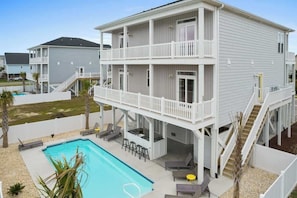 Exterior - A Sunny Daze by Brunswick Vacation Rentals: Ocean Views, Elevator, Heated Pool (Ocean Isle Beach)