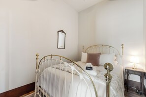 1 bedroom, desk, iron/ironing board, travel cot