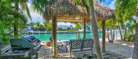 Tiki Hut and Canal view 1