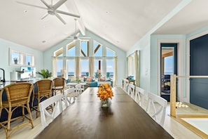 Dining - Luxurious Beachfront 4BR with Pool, Hot tub, Elevator (Port Bolivar)