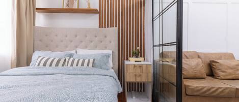 1 slaapkamer, een bureau, gratis wifi, beddengoed