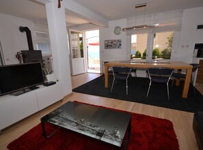 Villa (Three Bedroom Villa with Pool) | Living room | 32-inch flat-screen TV with cable channels - Marvelous Escape Bol Island Villa With Pool (Bol)