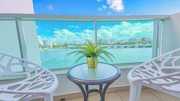 Comfort Double Room, Balcony, Lagoon View | Desk, laptop workspace, blackout curtains, iron/ironing board