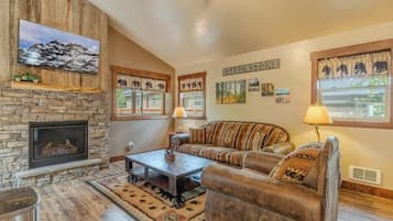 Télévision, cheminée